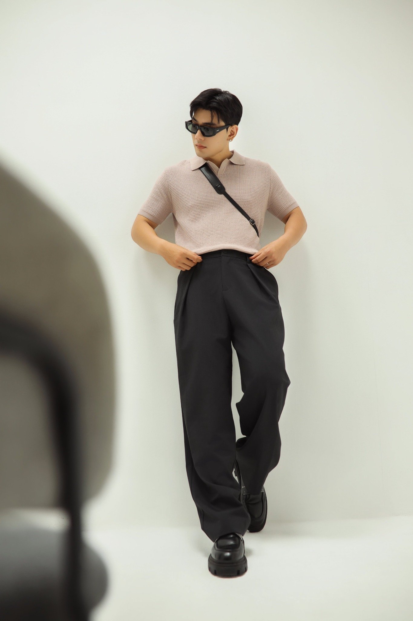 AG739 PREMIUM REGULAR FIT KNIT POLO - PINK