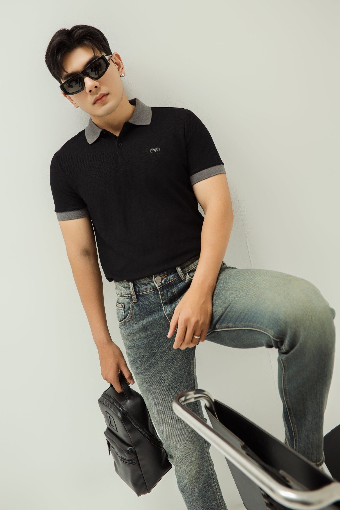 AG99 PREMIUM SLIMFIT POLO - BLACK