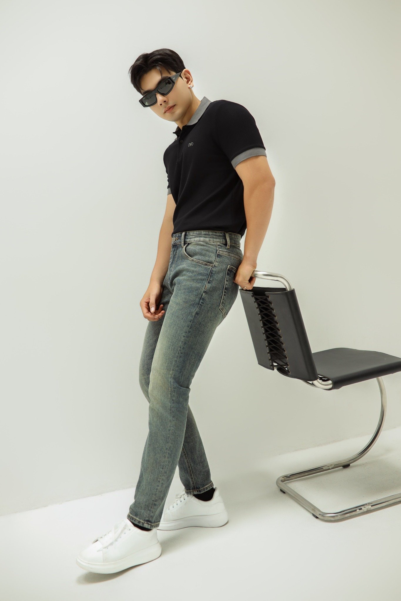 AG99 PREMIUM SLIMFIT POLO - BLACK