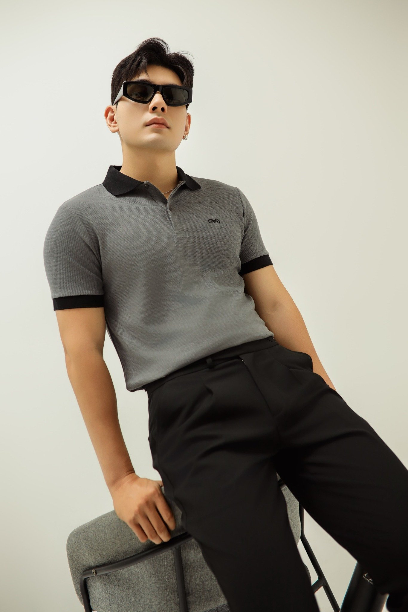 AG99 PREMIUM SLIMFIT POLO - LIGHT GREY