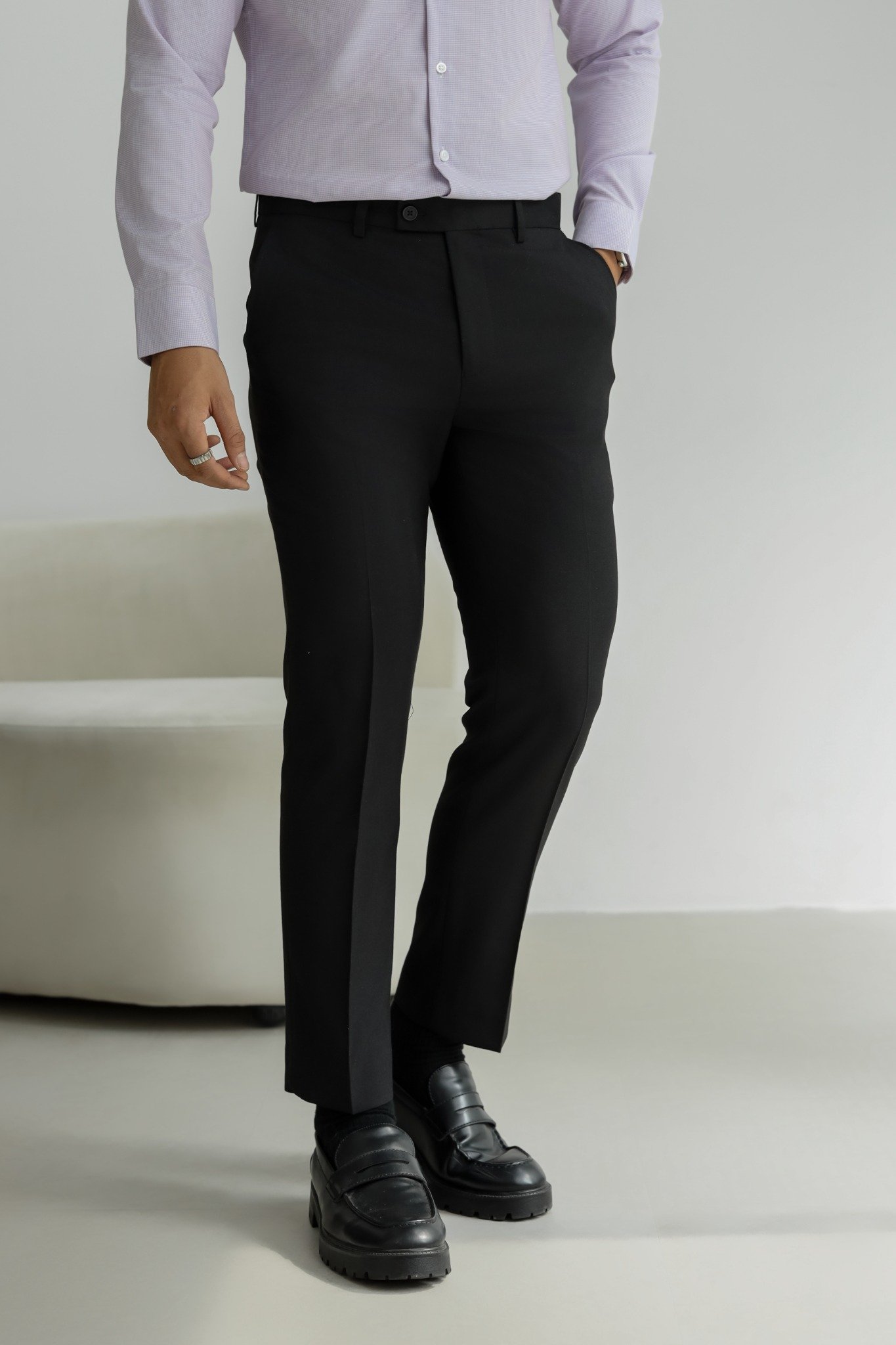 AG306 PREMIUM SLIMFIT TROUSERS - BLACK