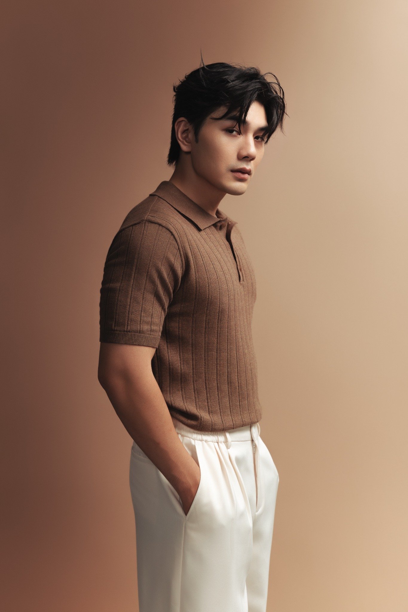 AG717 PREMIUM REGULAR FIT RIB STITCH POLO - BROWN