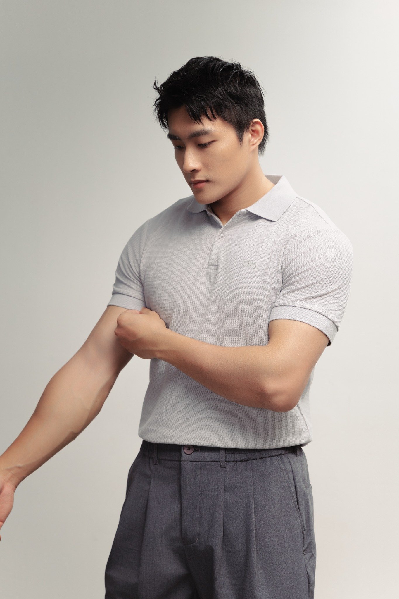AG02 SIGNATURE SLIMFIT POLO - LIGHT GREY