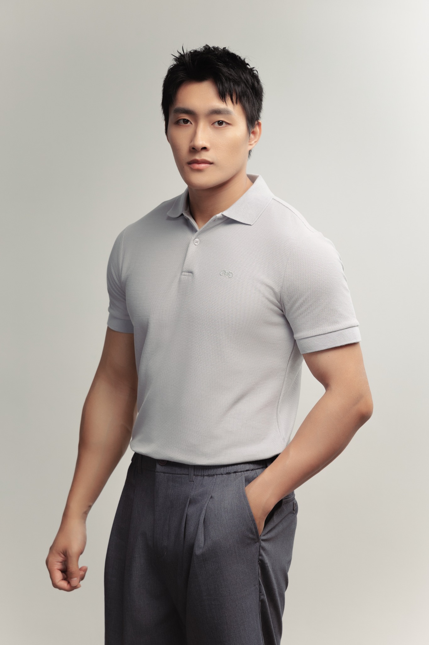 AG02 SIGNATURE SLIMFIT POLO - LIGHT GREY