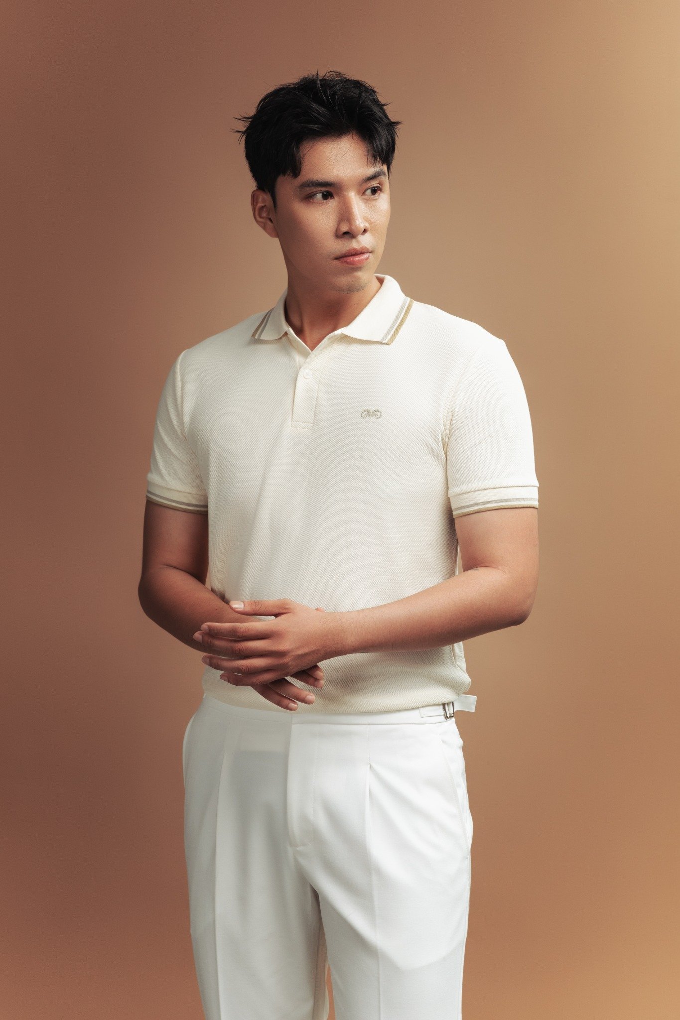 AG6101 PREMIUM SLIMFIT POLO - OFF WHITE