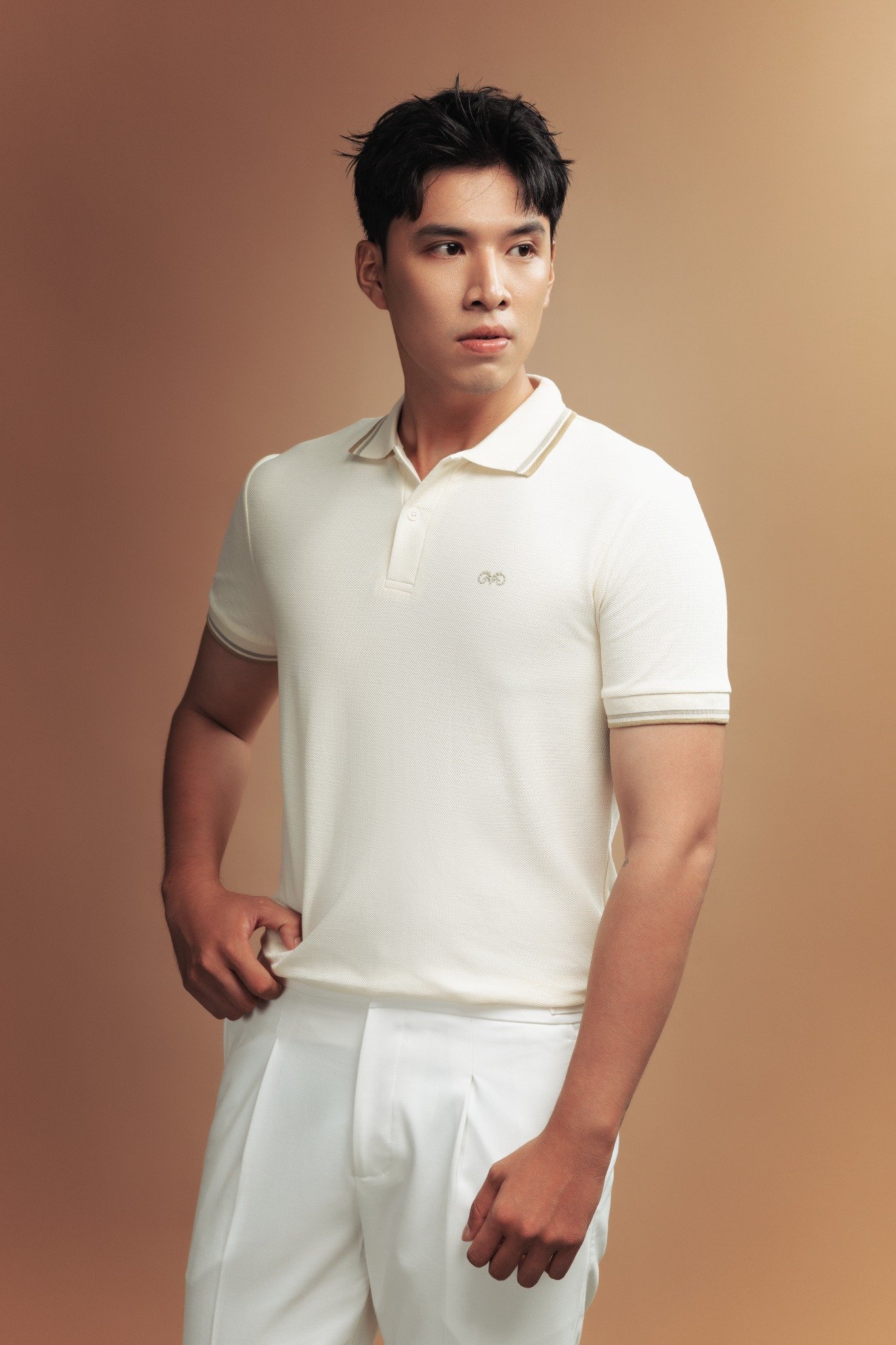 AG6101 PREMIUM SLIMFIT POLO - OFF WHITE