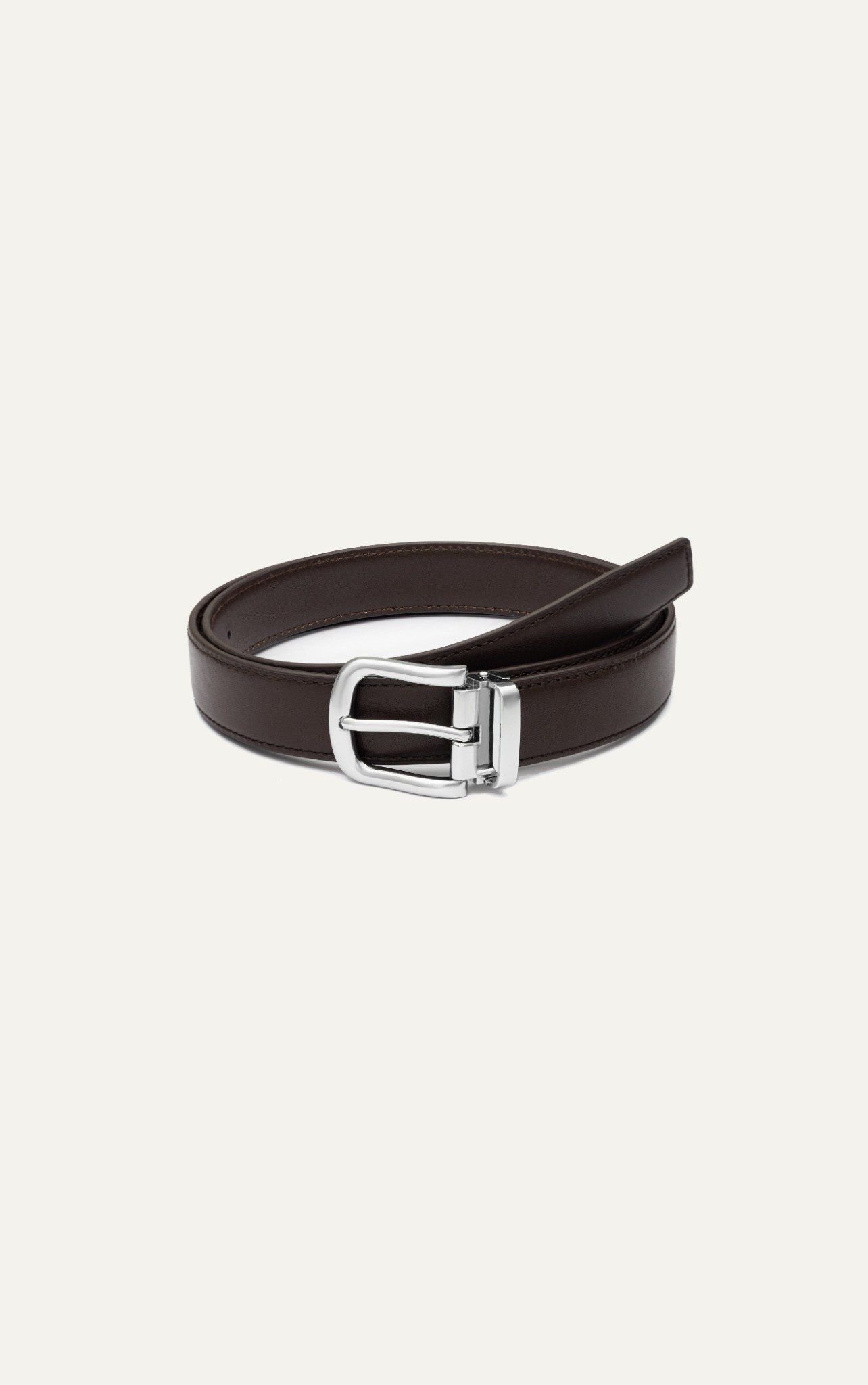  AG LEATHER BELTS BROWN - SQUARE HEAD SILVER 