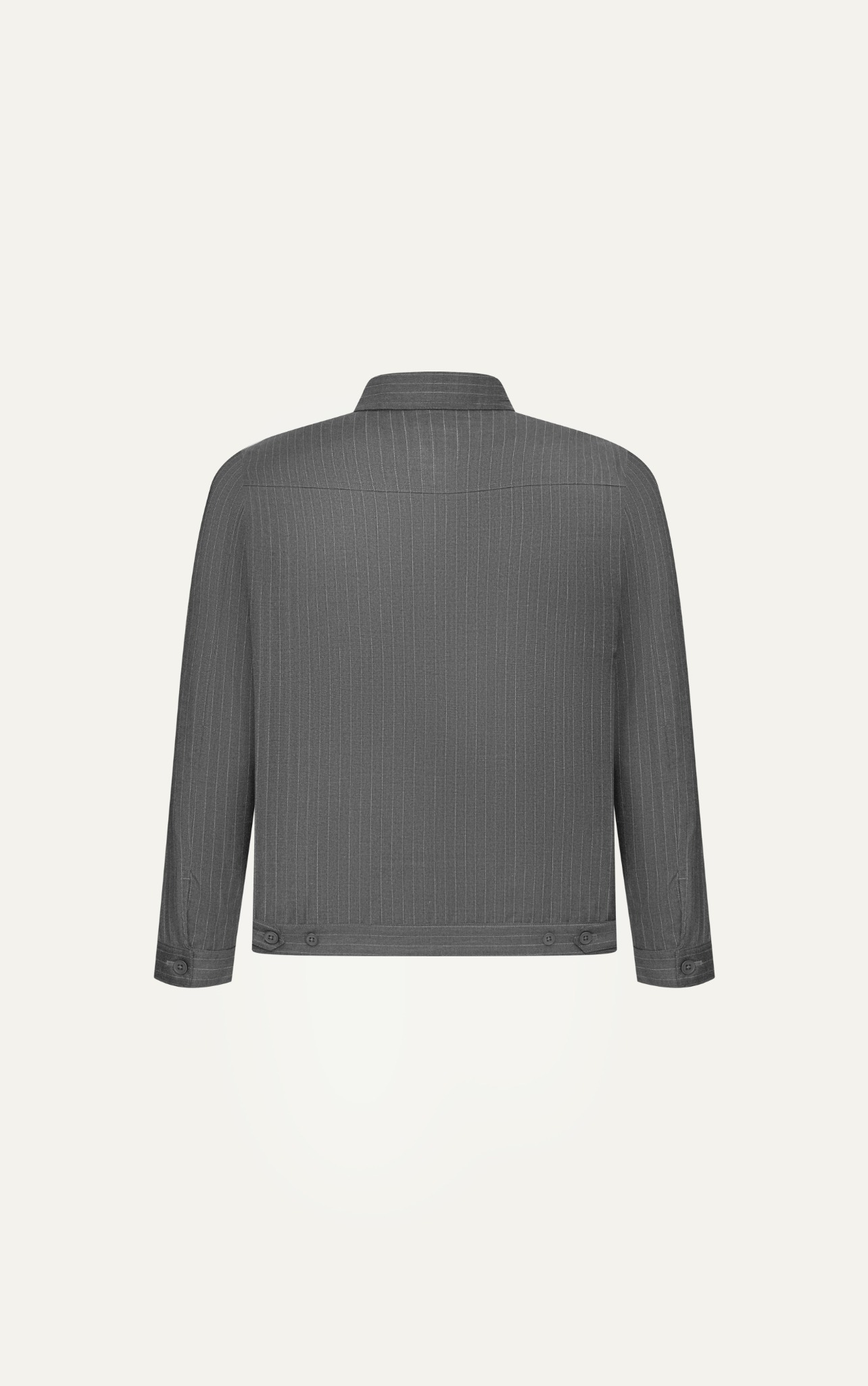 AG08 STUDIO REGULAR FIT STRIPED TWO POCKETS JACKET - LIGHT GREY