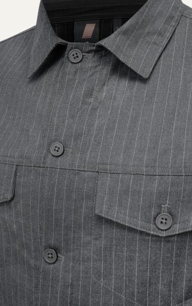  AG08 STUDIO REGULAR FIT STRIPED TWO POCKETS JACKET - LIGHT GREY 