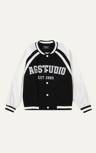  AG STUDIO CORDUROY VARSITY JACKET - BLACK