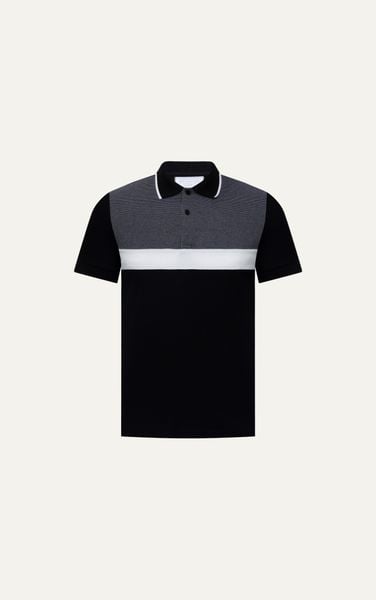  AG71 PREMIUM SLIMFIT ICONIC COLOR STRIPED POLO - BLACK