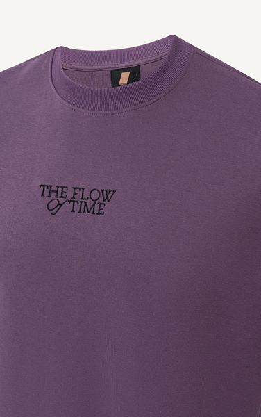  T722 STUDIO LOOSE FIT EMBROIDERED T-SHIRT - PURPLE 