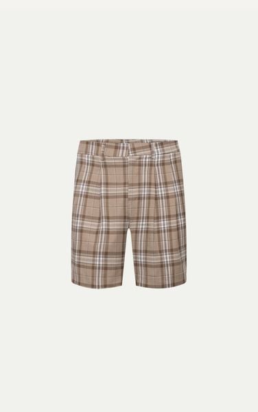  AG15 STUDIO REGULAR FIT CHECKED SHORT - BROWN