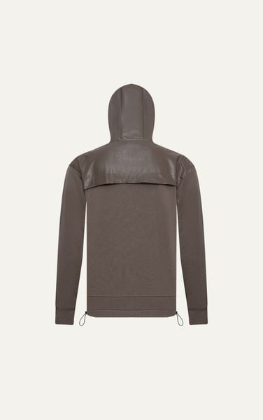  AG17 STUDIO HOODIE MIX LEATHER IN BROWN 