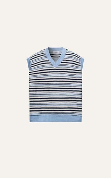  AG601 STUDIO REGULAR FIT TEXTURE WOOL STRIPED GHILE - LIGHT BLUE