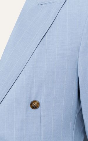 AG01 PREMIUM SLIMFIT DOUBLE STRIPED BREASTED VEST - LIGHT BLUE