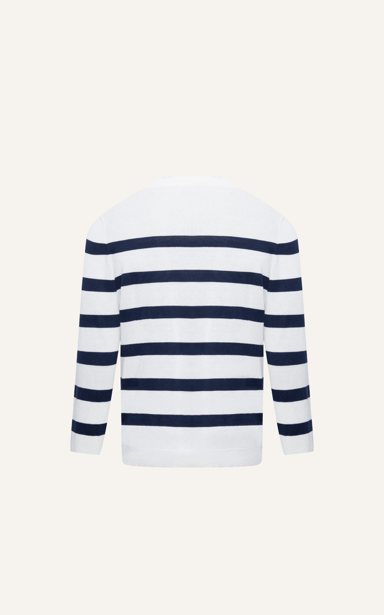 AG708 STUDIO REGULAR FIT STRIPED KNIT SWEATER - OFF WHITE