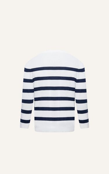  AG708 STUDIO REGULAR FIT STRIPED KNIT SWEATER - OFF WHITE 