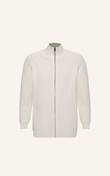  AG801 ZIP-UP RIB KNITTED IN WHITE