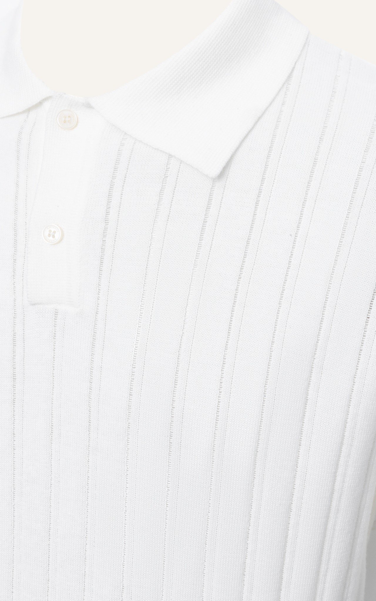 AG717 STUDIO REGULAR FIT RIB STITCH POLO - WHITE