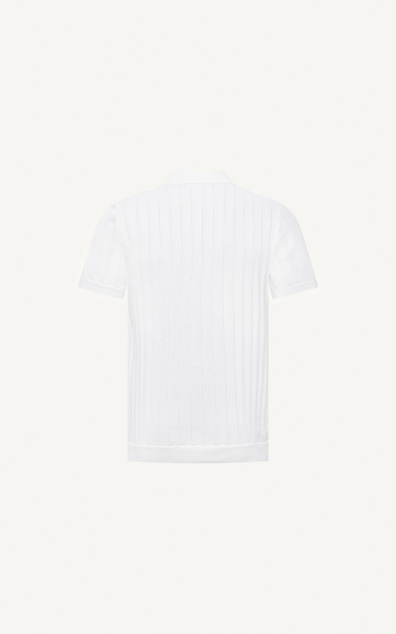 AG17 STUDIO REGULAR FIT RIB STITCH POLO - WHITE