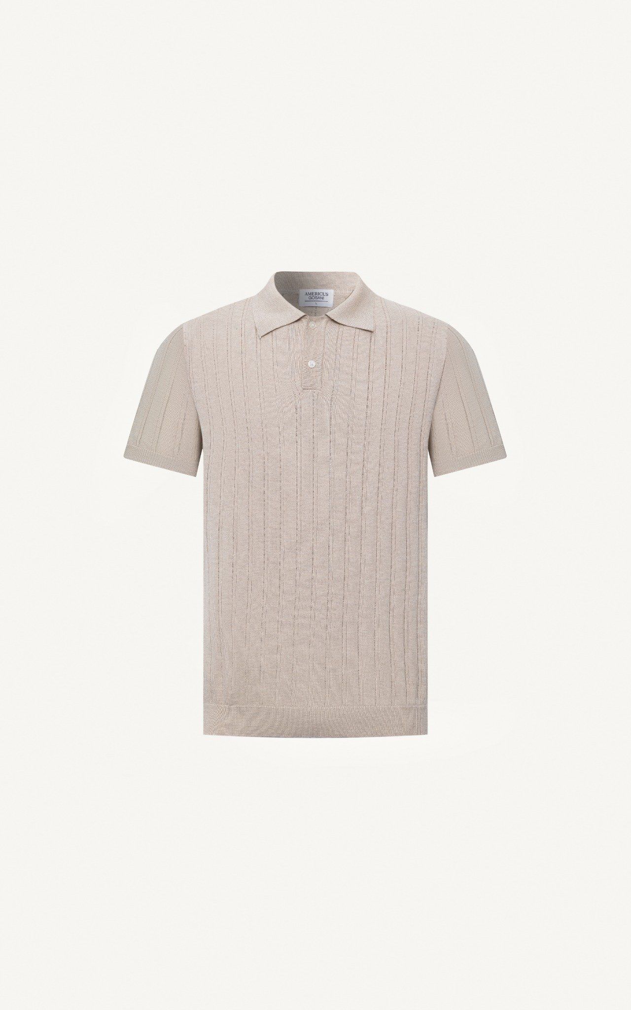  AG13 STUDIO REGULAR FIT RIB STITCH POLO - BEIGE 