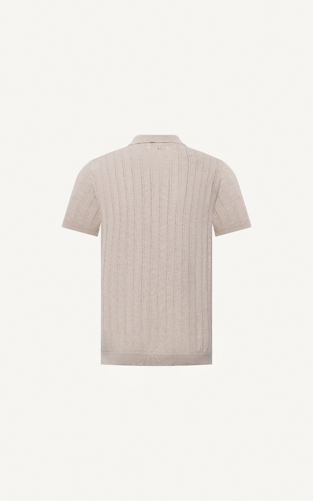 AG13 STUDIO REGULAR FIT RIB STITCH POLO - BEIGE