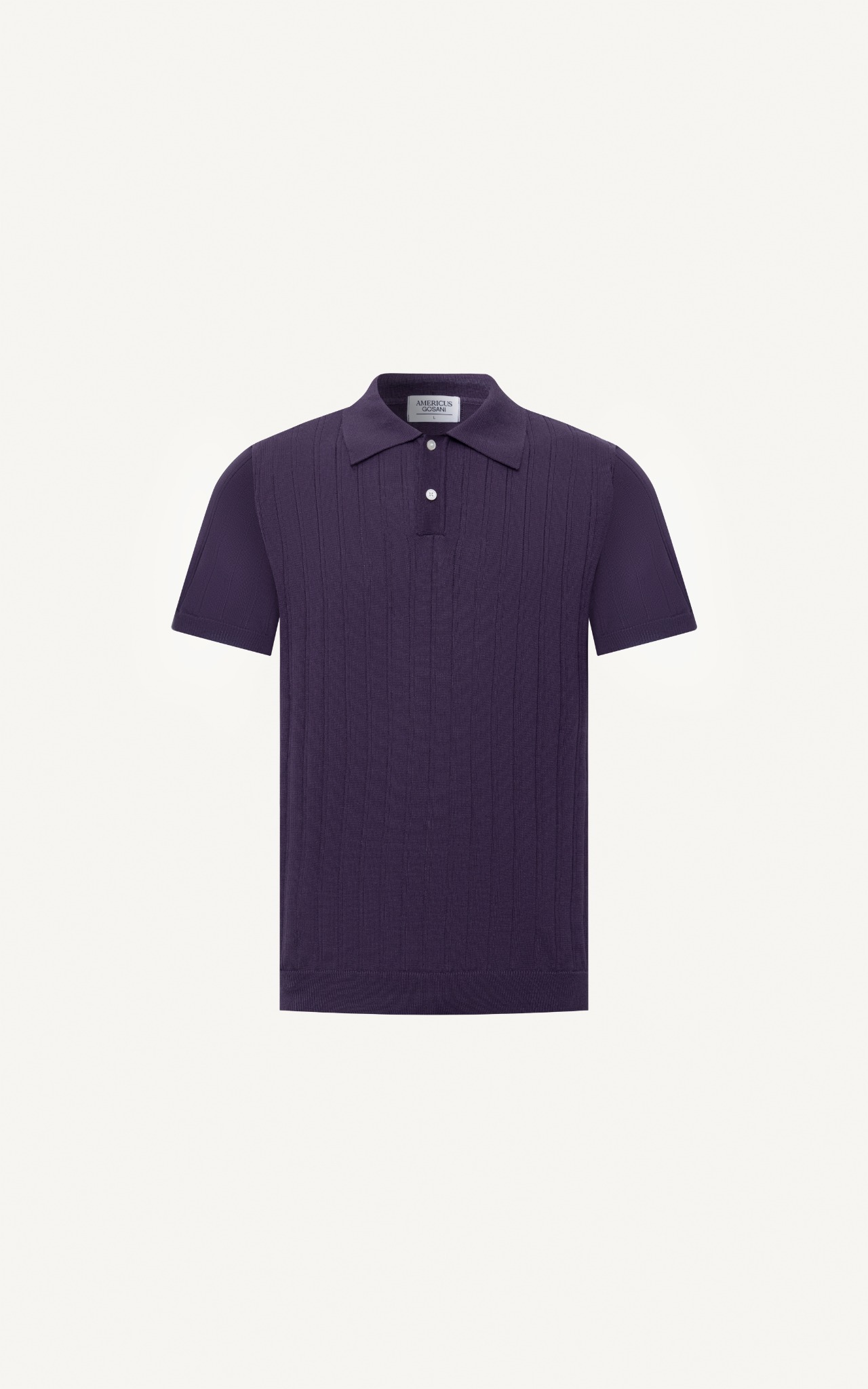 AG13 STUDIO REGULAR FIT RIB STITCH POLO - PURPLE