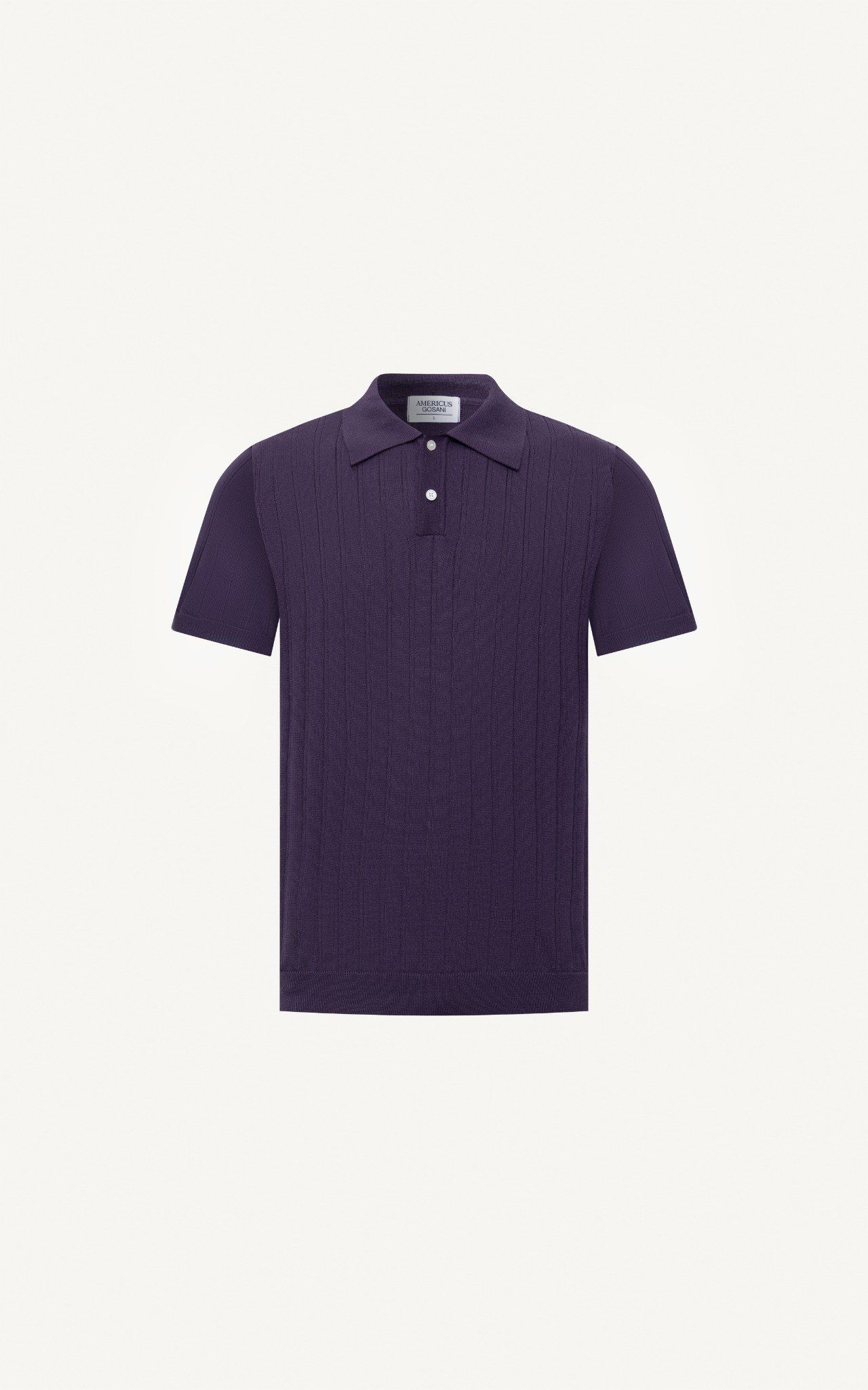  AG13 STUDIO REGULAR FIT RIB STITCH POLO - PURPLE 