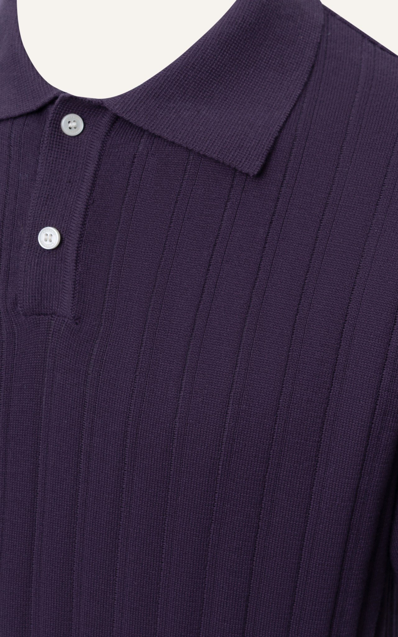 AG13 STUDIO REGULAR FIT RIB STITCH POLO - PURPLE