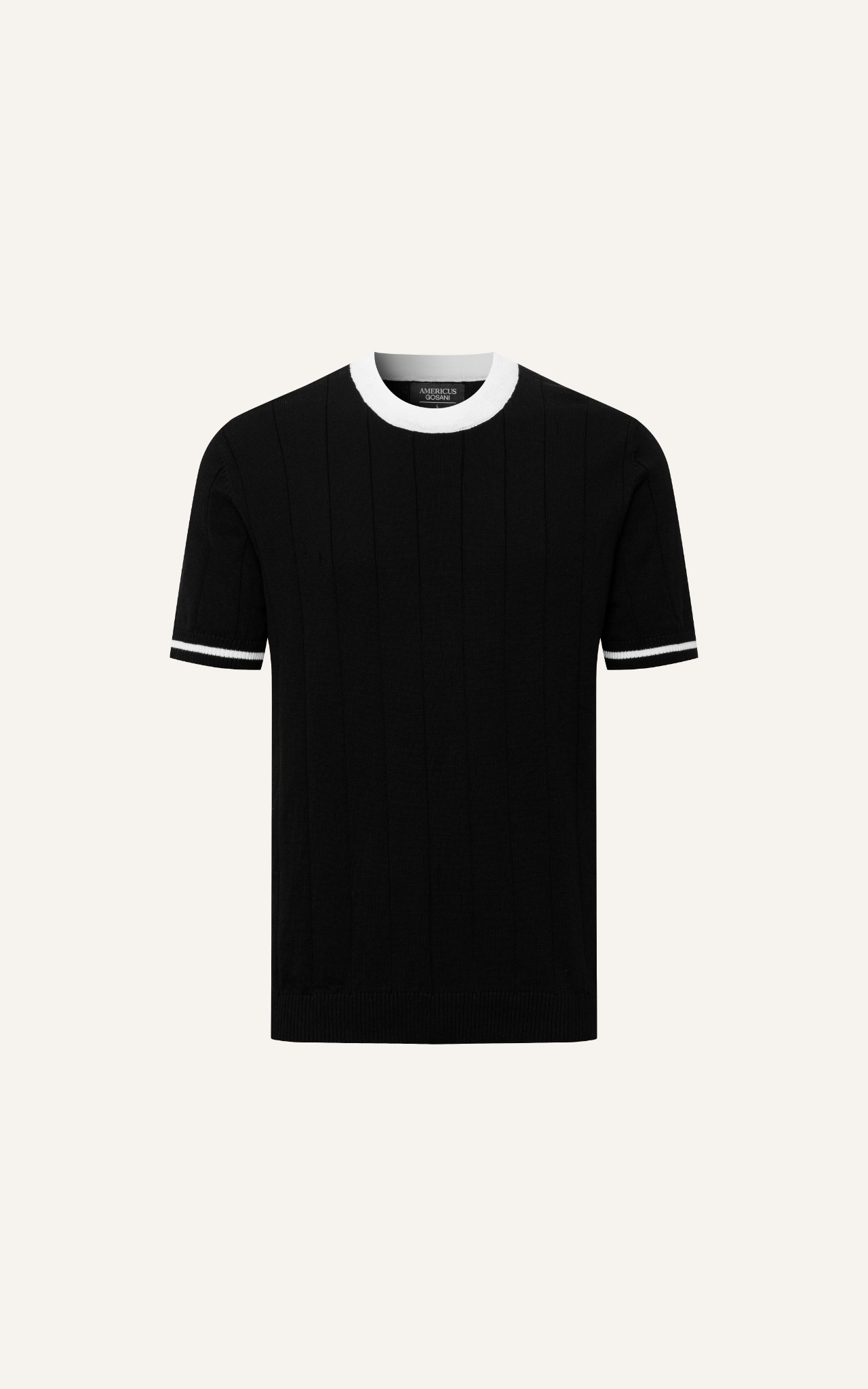 AG709 PREMIUM REGULAR FIT ESSENTIAL KNIT T-SHIRT - BLACK