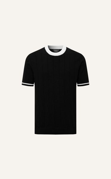  AG709 PREMIUM REGULAR FIT ESSENTIAL KNIT T-SHIRT - BLACK