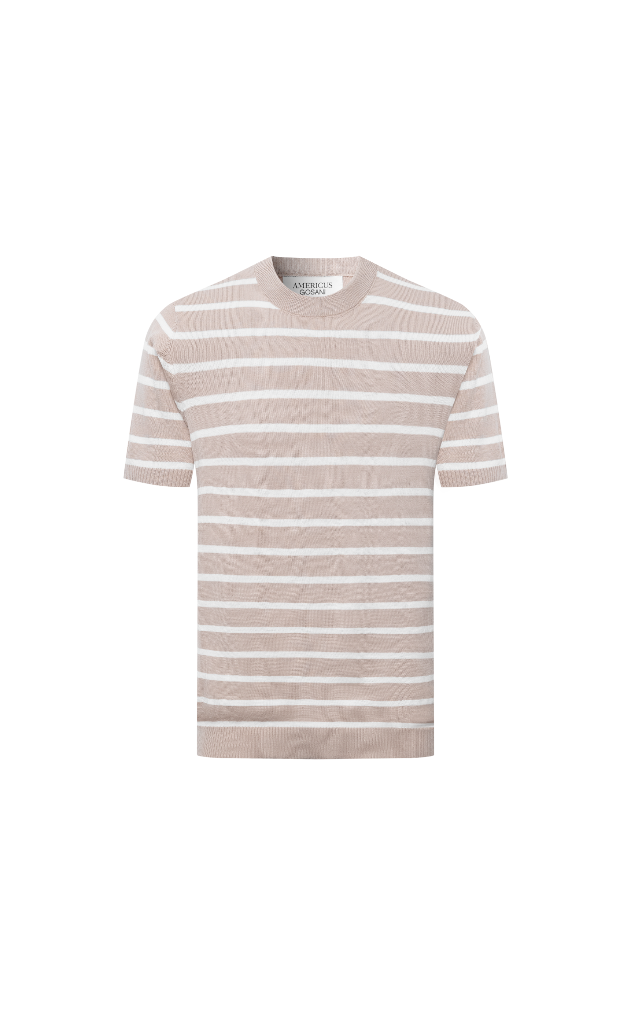 AG51 FACTORY REGULAR FIT STRIPED KNIT POLO - BEIGE