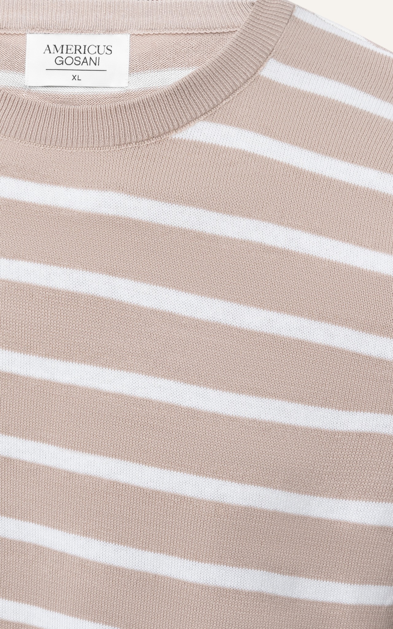 AG51 FACTORY REGULAR FIT STRIPED KNIT POLO - BEIGE