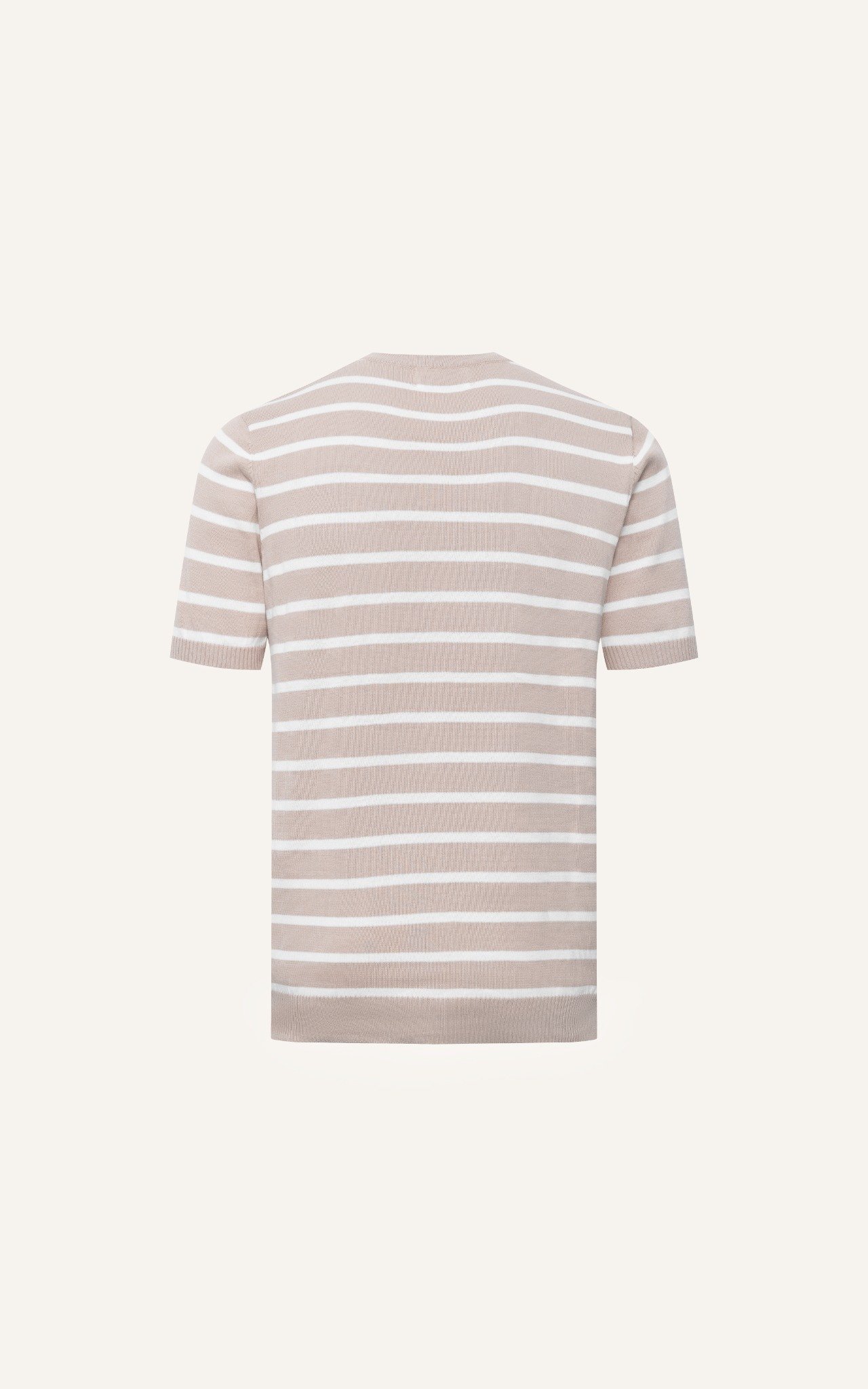 AG51 FACTORY REGULAR FIT STRIPED KNIT POLO - BEIGE