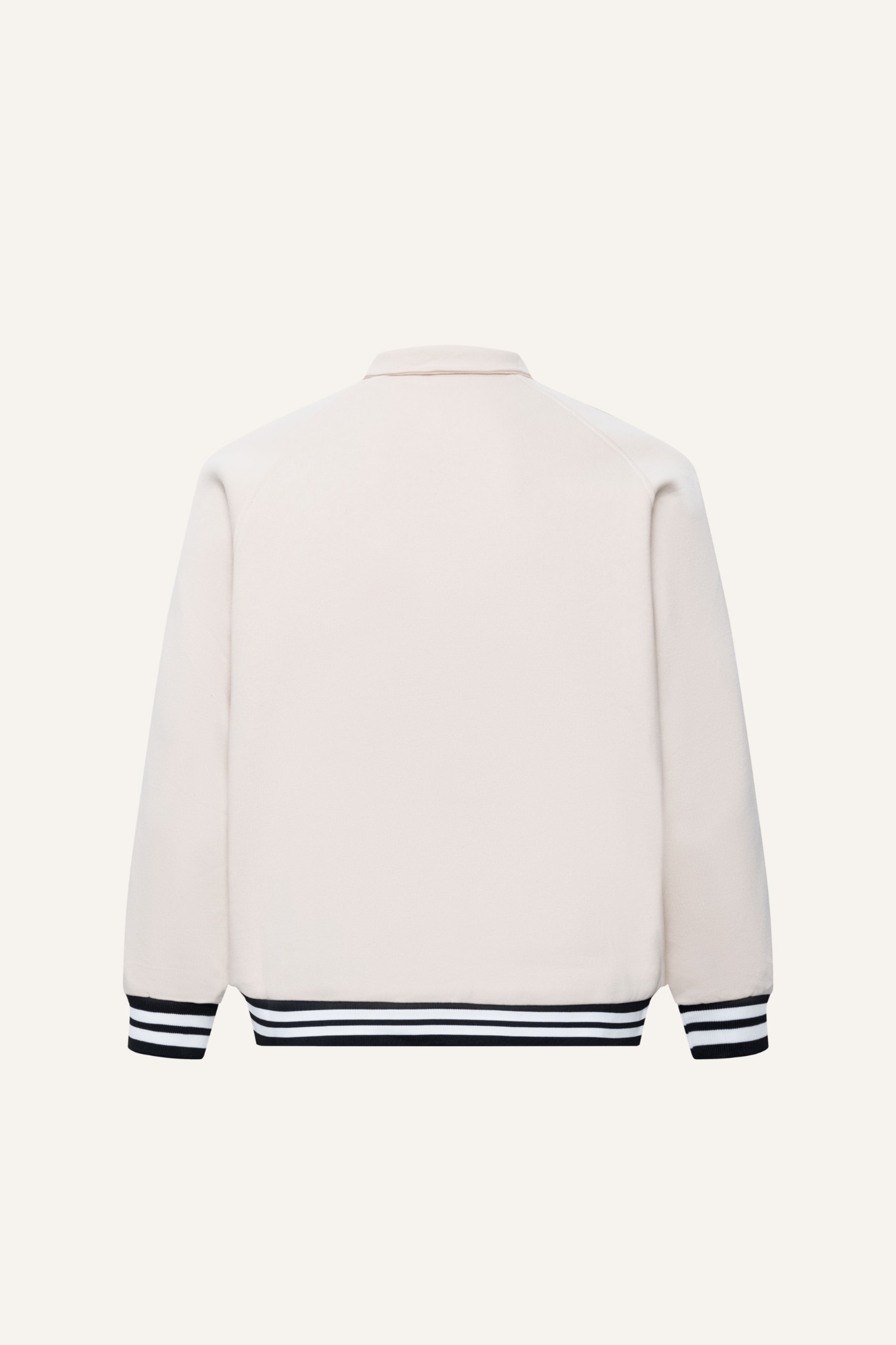 AG10 STUDIO LOOSE FIT VARSITY JACKET - OFF WHITE