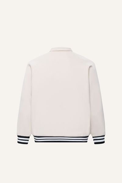  AG10 STUDIO LOOSE FIT VARSITY JACKET - OFF WHITE 