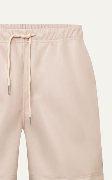  TA13 STUDIO LOOSE FIT BASIC LEATHER SHORT - BEIGE 