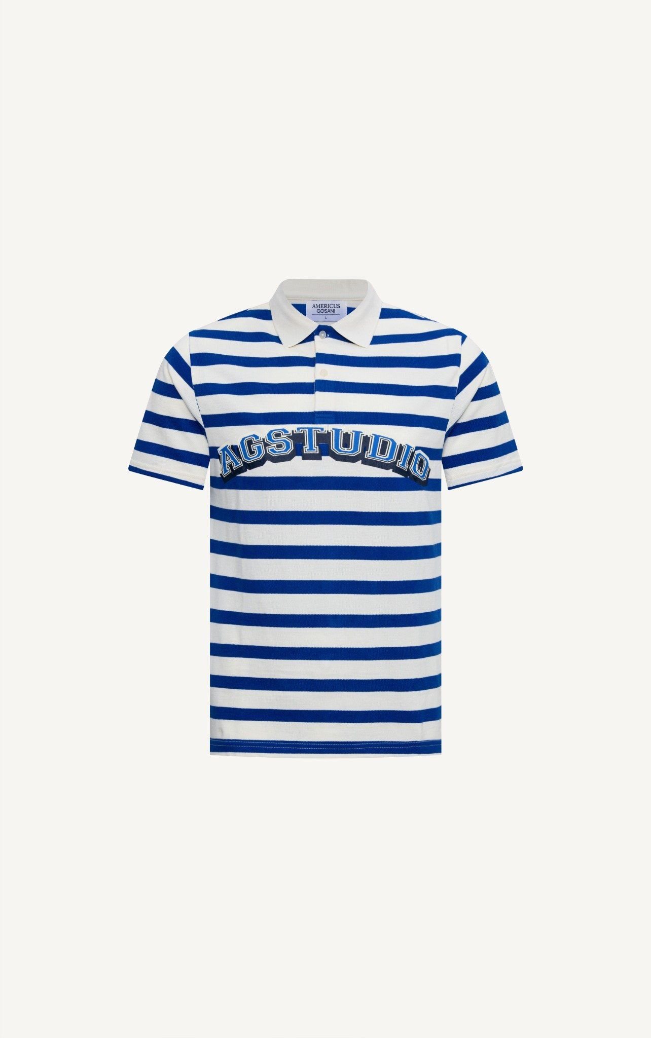  AG3300 STUDIO REGULAR FIT STRIPED POLO - BLUE 