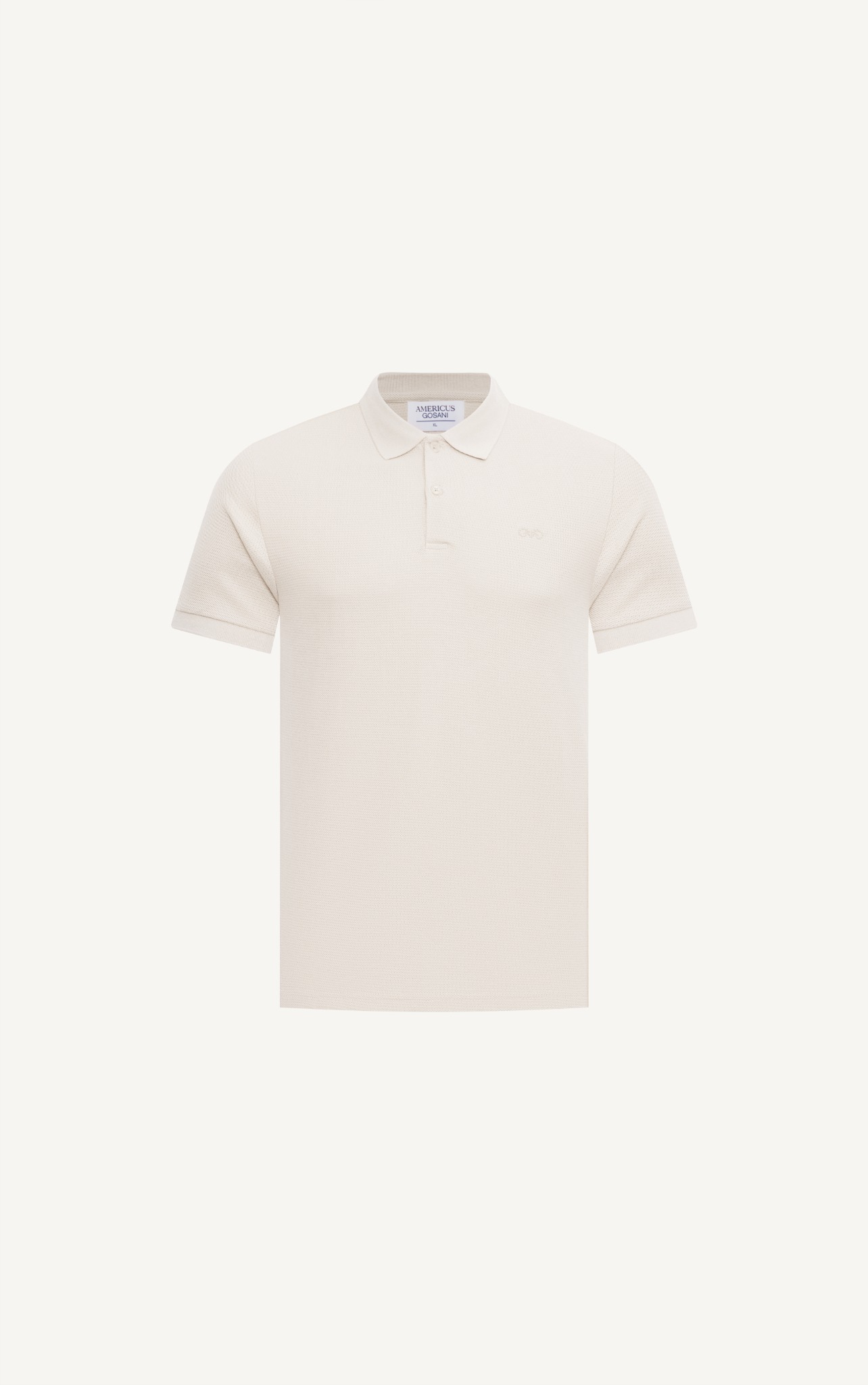 AG02 STUDIO SLIMFIT POLO - OCHRE WHITE