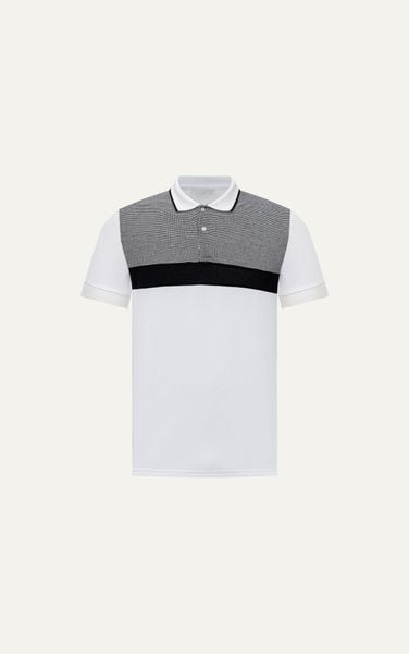  AG8871 PREMIUM SLIMFIT PATTERN POLO - WHITE