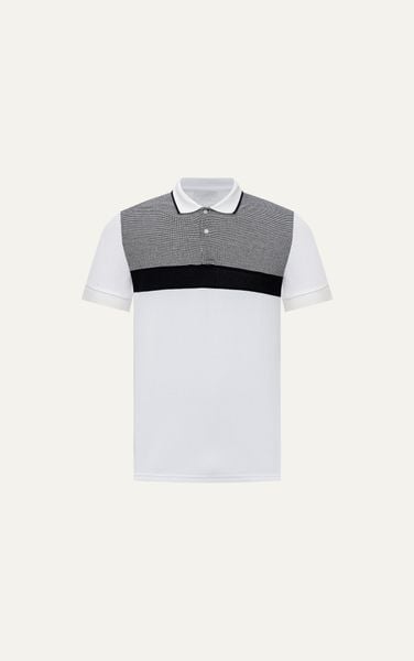  AG71 PREMIUM SLIMFIT ICONIC COLOR STRIPED POLO - WHITE