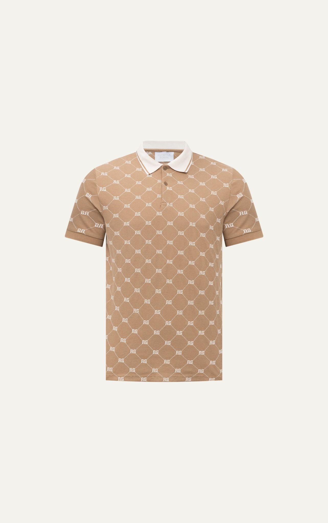  AG41 PREMIUM SLIMFIT MONOGRAM POLO - BROWN 