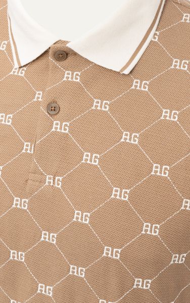  AG41 PREMIUM SLIMFIT MONOGRAM POLO - BROWN 