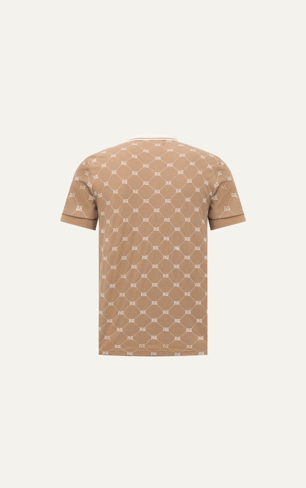 AG41 PREMIUM SLIMFIT MONOGRAM POLO - BROWN