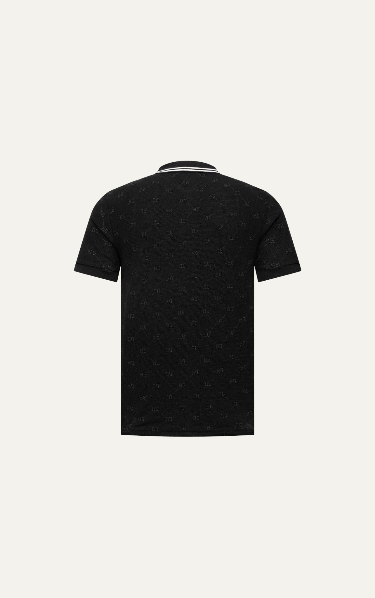 AG41 PREMIUM SLIMFIT MONOGRAM POLO - BLACK