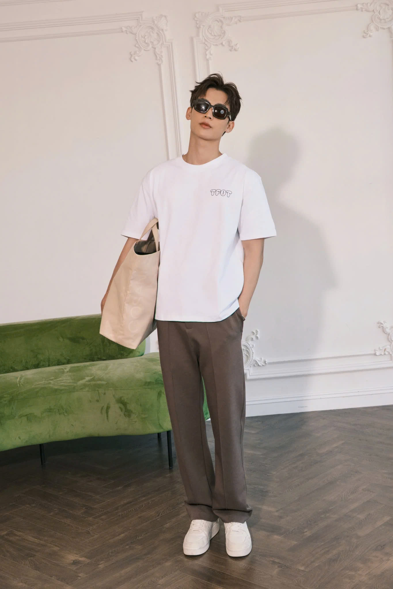 AG15 STUDIO LOOSE FIT BUBLE PRINTED LOGO T-SHIRT - WHITE