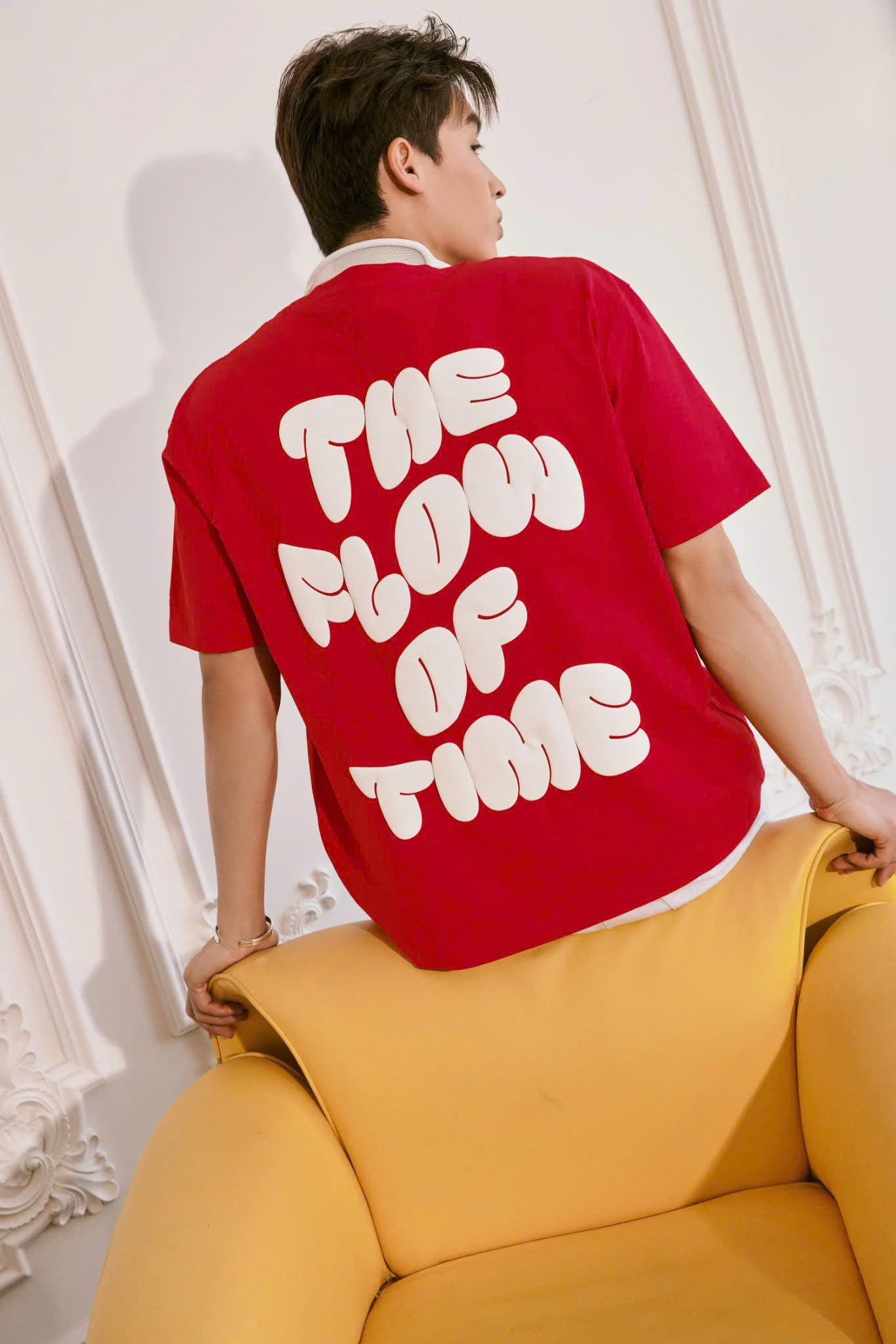 AG15 STUDIO LOOSE FIT BUBLE PRINTED LOGO T-SHIRT - RED
