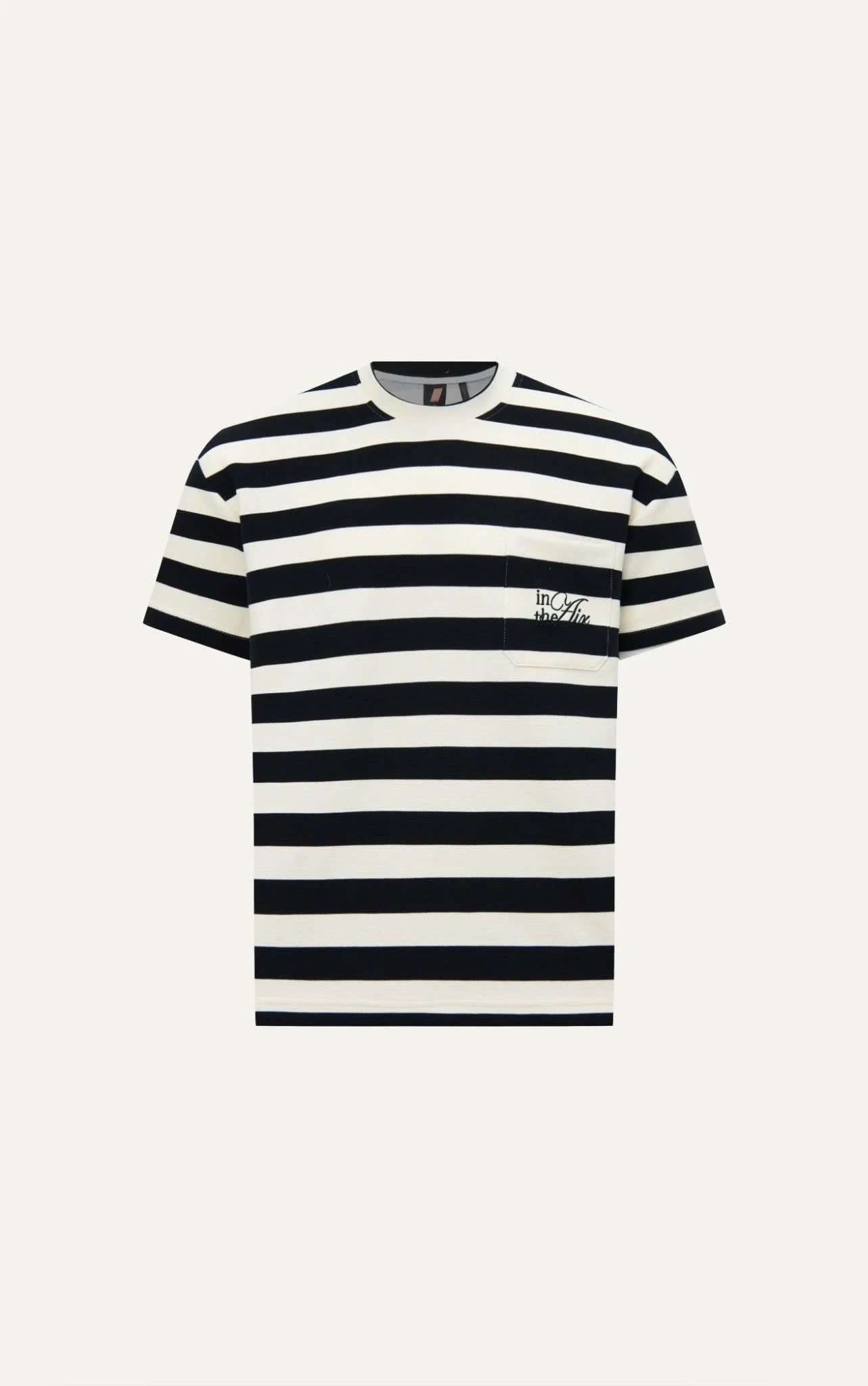 AG01 STUDIO LOOSE FIT STRIPED T-SHIRT - OFF WHITE