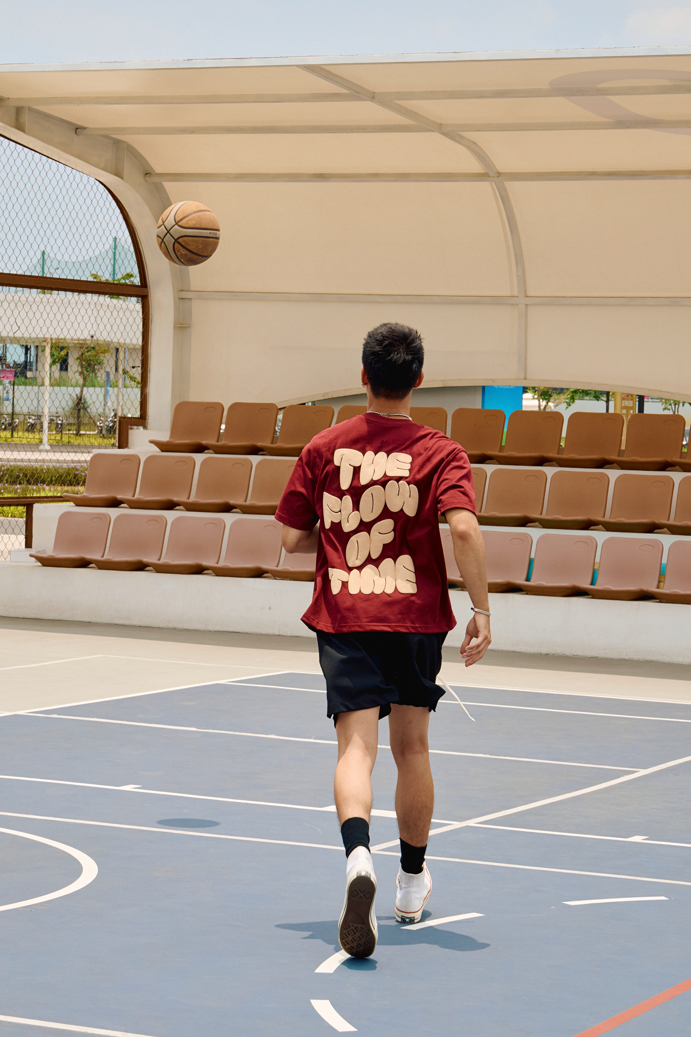 AG15 STUDIO LOOSE FIT PUFF PRINT LOGO T-SHIRT - DARK RED